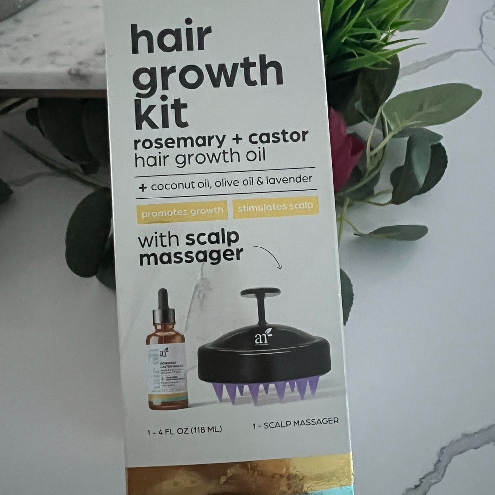 Hair Growth Kit with Scalp Massager - Purple
